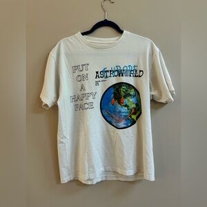 AstroWorld Travis Scott Put on a Happy Face Cotton Shirt Graphic Concert Top Tee